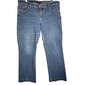 Gap Premium Bootcut Jeans Women 18 Blue Medium Wash Stretch Long Inseam Denim